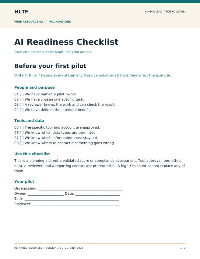 Cover of the AI Readiness Checklist